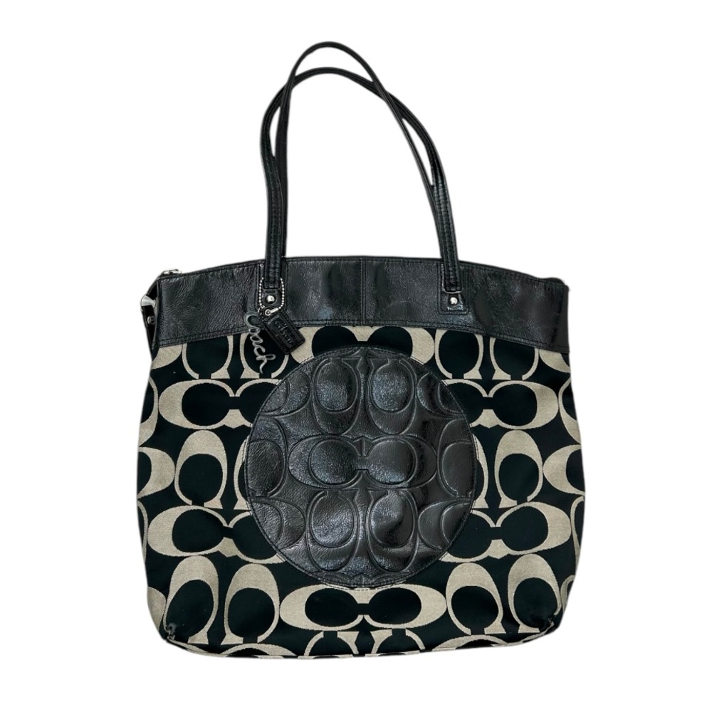 Coach Signature Shopper Laura Shoulder Handbag Purse Tote